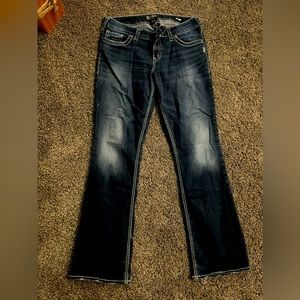 Womens Silver jeans Suki mid rise slim boot cut 33/33